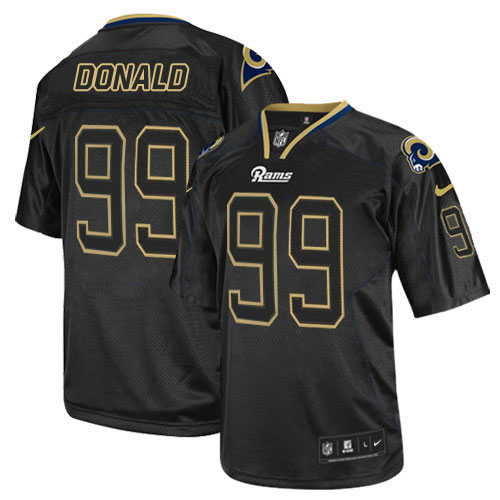 Men's Elite Aaron Donald Nike Jersey Lights Out Black - #99 NFL Los Angeles Rams